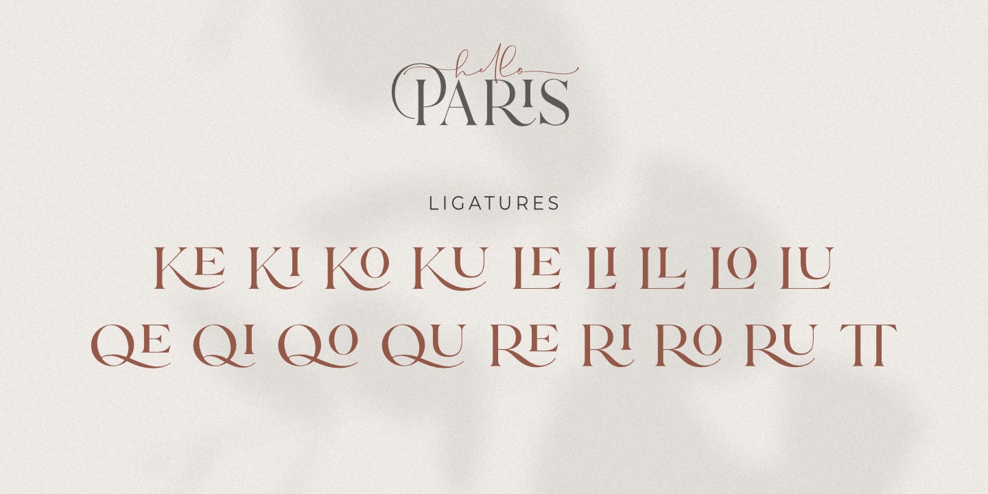 Пример шрифта Hello Paris Serif Light